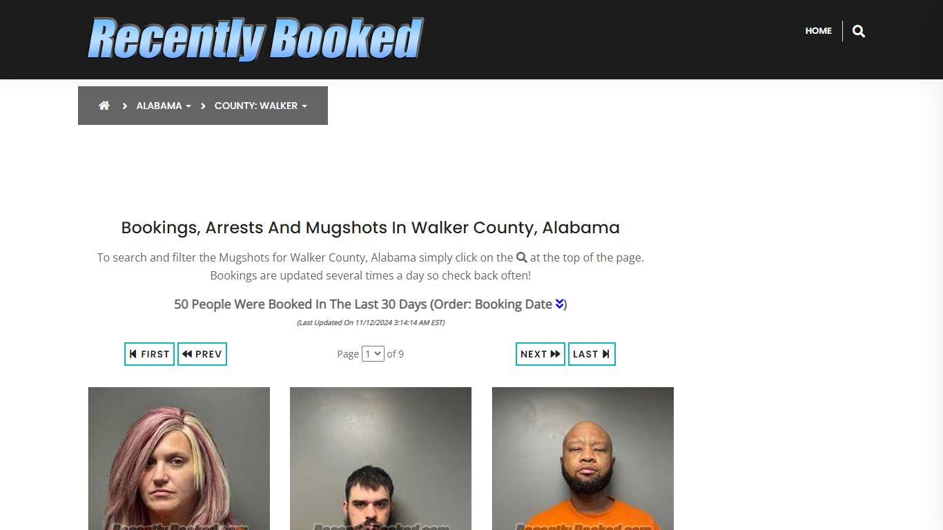 Bookings, Arrests and Mugshots in Walker County, Alabama - Recently Booked